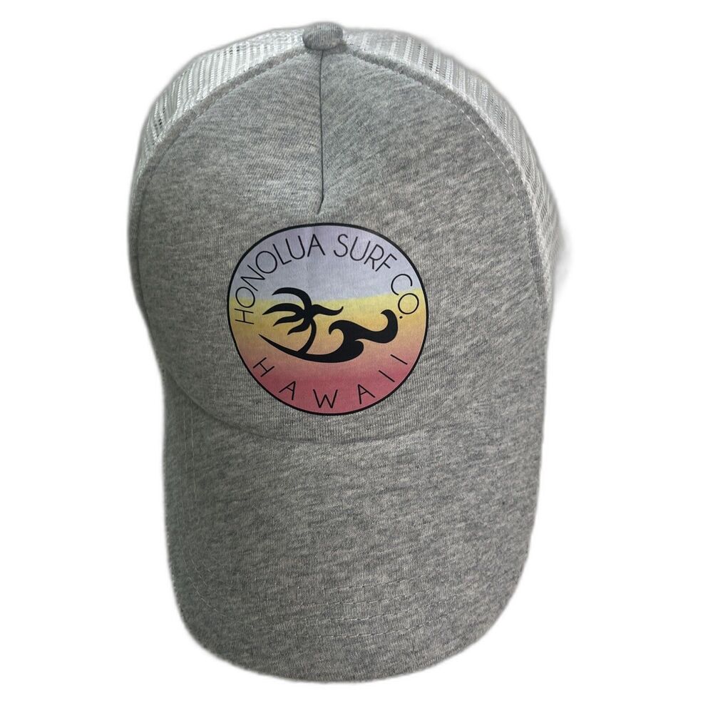 Honolula Surf Co. Wahine Trucker Hat Gray White Mesh OSFM
